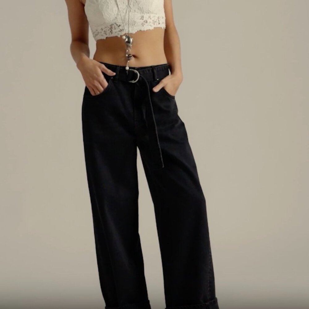 NWT We The Free East Bay Cuffed Jeans Blackwater Size 28 $128